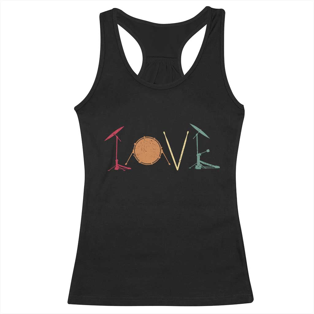 Retro Drummer Racerback Tank Top Drum Love Drums Drumline