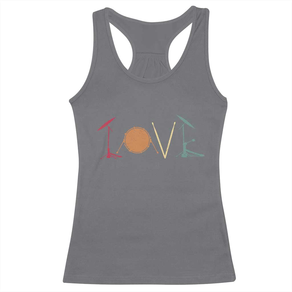 Retro Drummer Racerback Tank Top Drum Love Drums Drumline