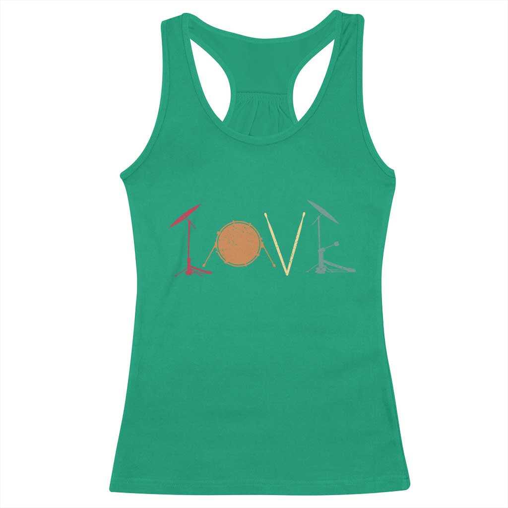 Retro Drummer Racerback Tank Top Drum Love Drums Drumline