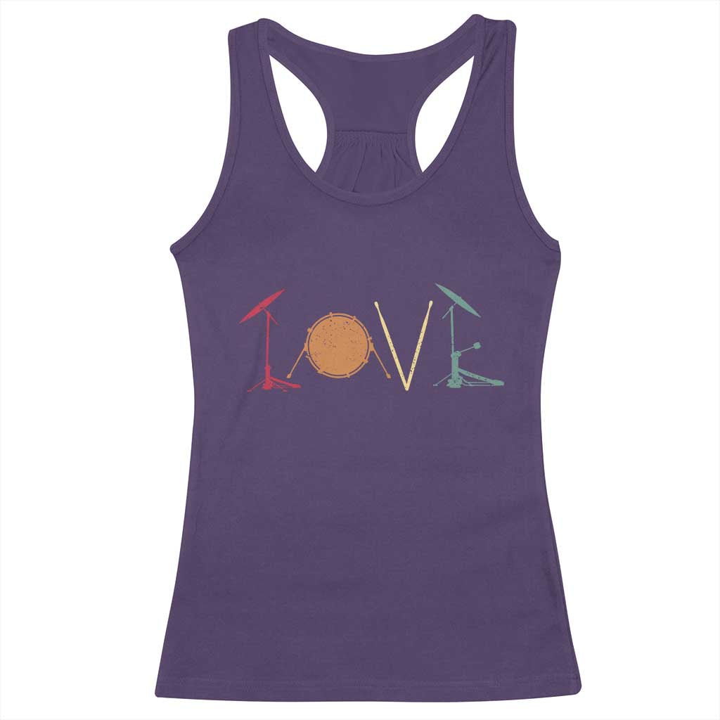 Retro Drummer Racerback Tank Top Drum Love Drums Drumline
