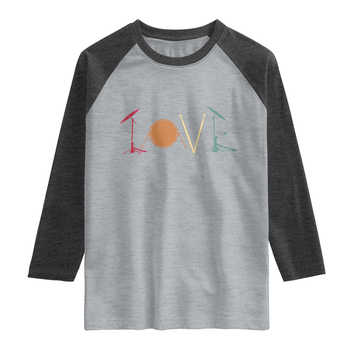 Retro Drummer Raglan Shirt Drum Love Drums Drumline