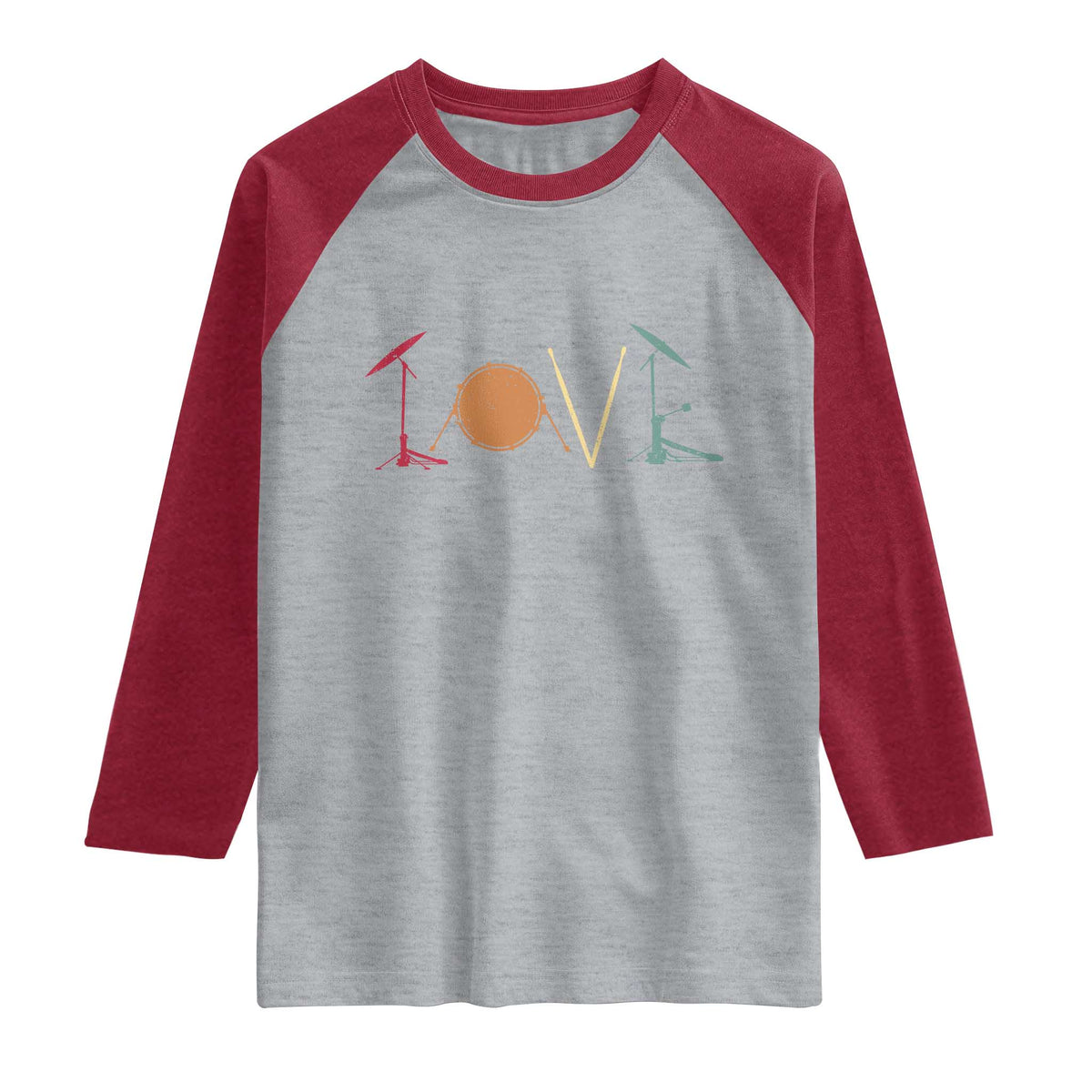 Retro Drummer Raglan Shirt Drum Love Drums Drumline