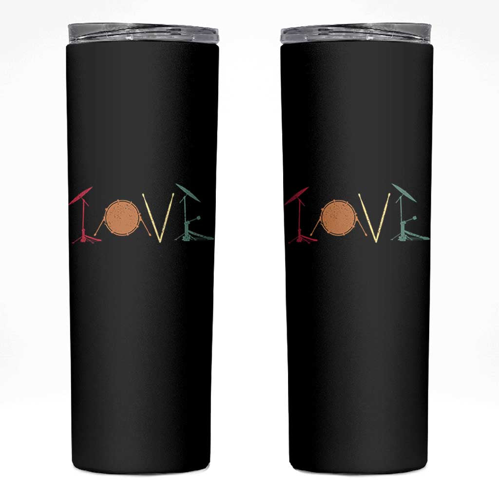 Retro Drummer Skinny Tumbler Drum Love Drums Drumline