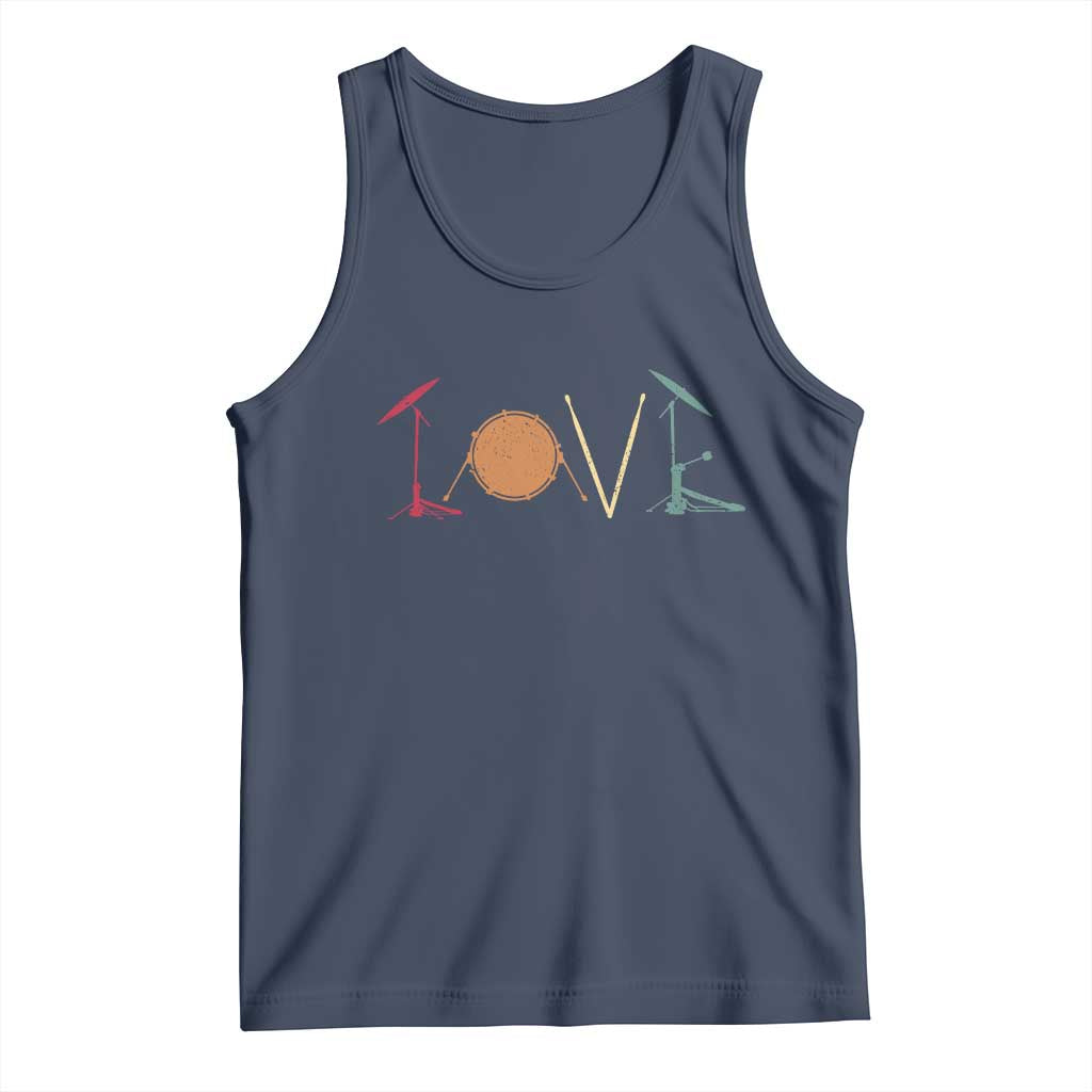 Retro Drummer Tank Top Drum Love Drums Drumline