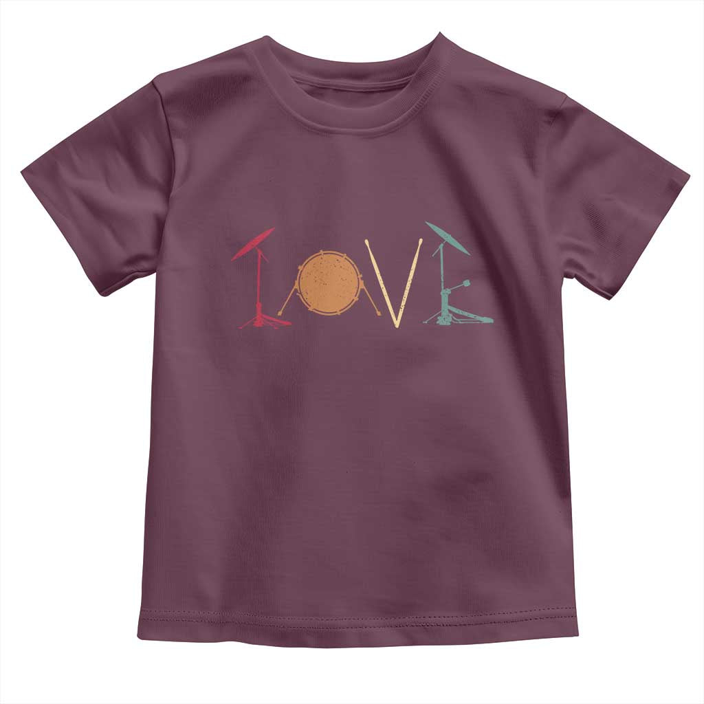 Retro Drummer Toddler T Shirt Drum Love Drums Drumline