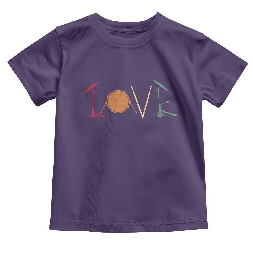 Retro Drummer Toddler T Shirt Drum Love Drums Drumline