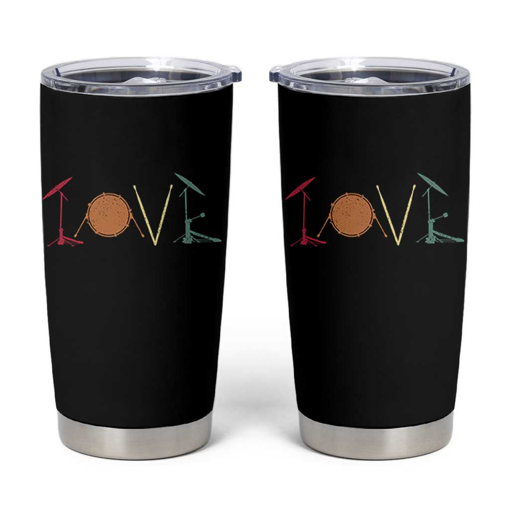 Retro Drummer Tumbler Cup Drum Love Drums Drumline