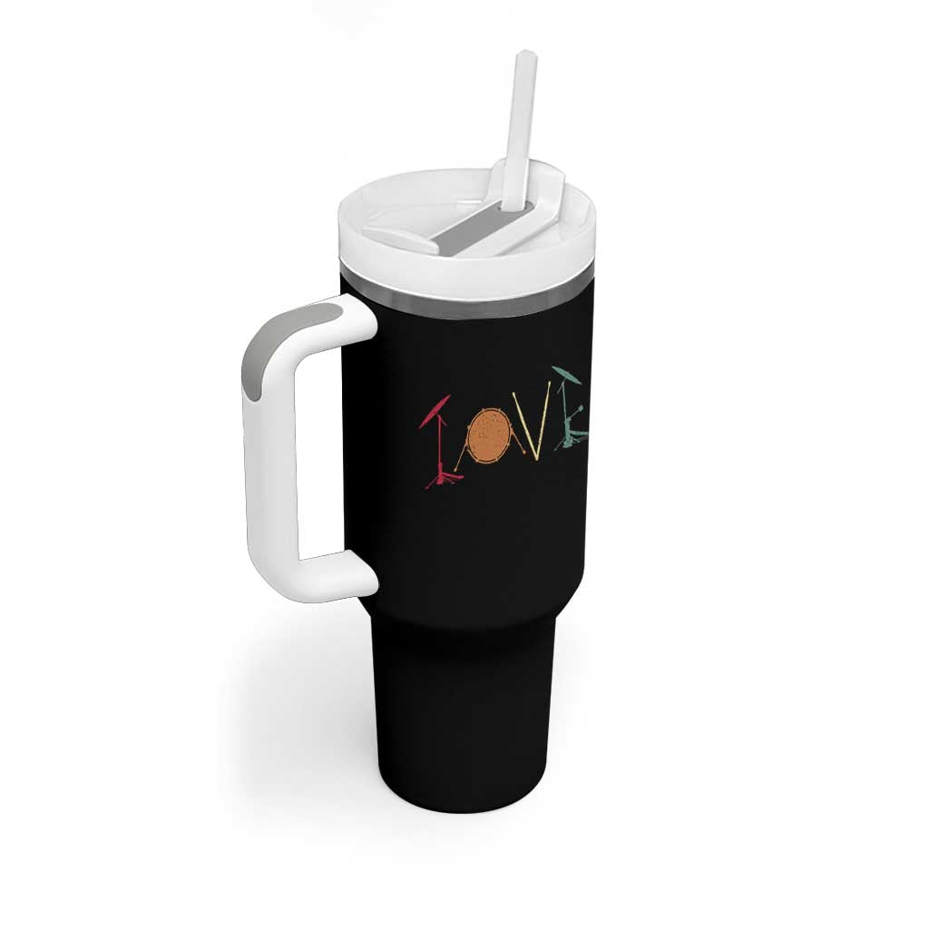 Retro Drummer Tumbler With Handle Drum Love Drums Drumline