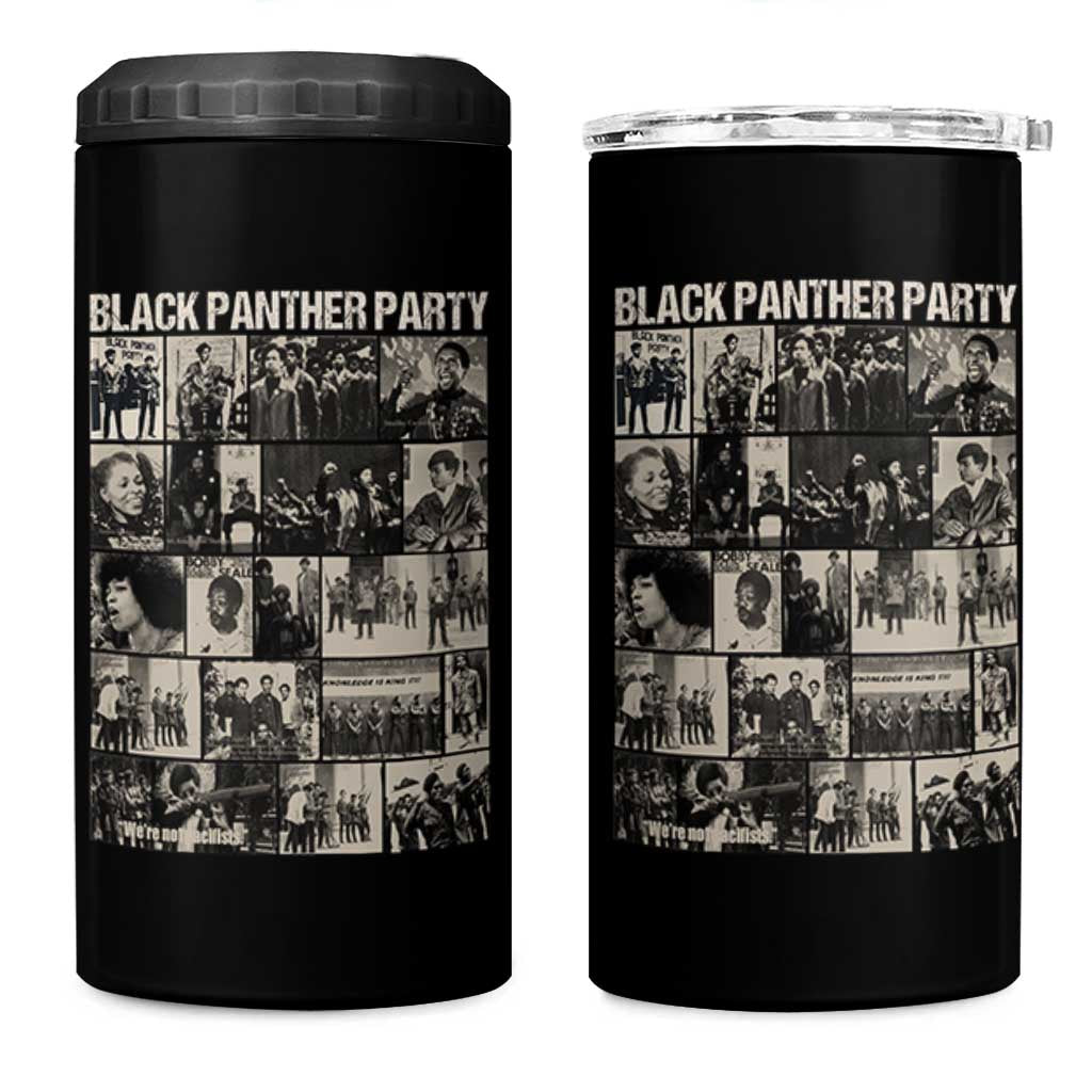 Vintage Black Panther Party 4 in 1 Can Cooler Tumbler Huey P. Newton Bobby Seale Black History Month Juneteenth
