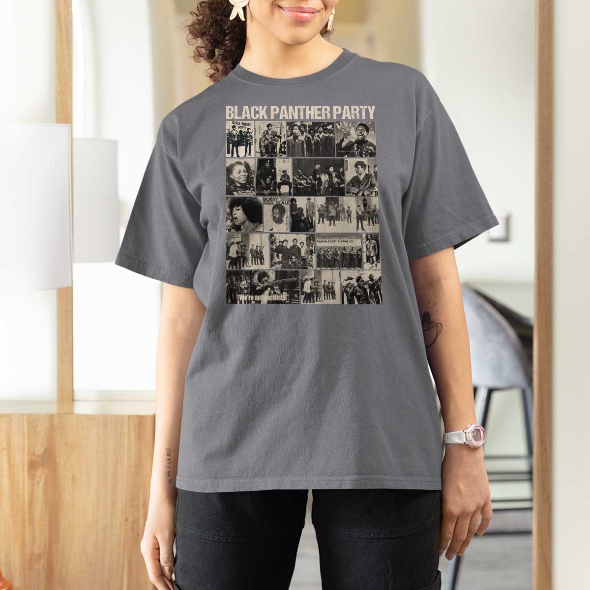 Vintage Black Panther Party T Shirt For Women Huey P. Newton Bobby Seale Black History Month Juneteenth
