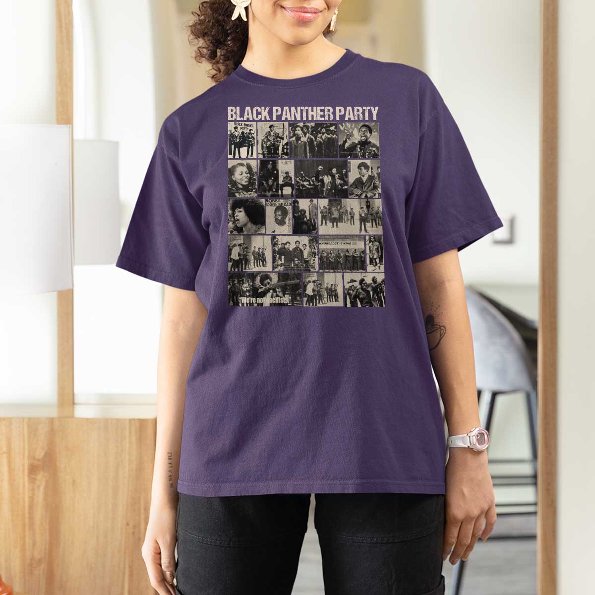 Vintage Black Panther Party T Shirt For Women Huey P. Newton Bobby Seale Black History Month Juneteenth