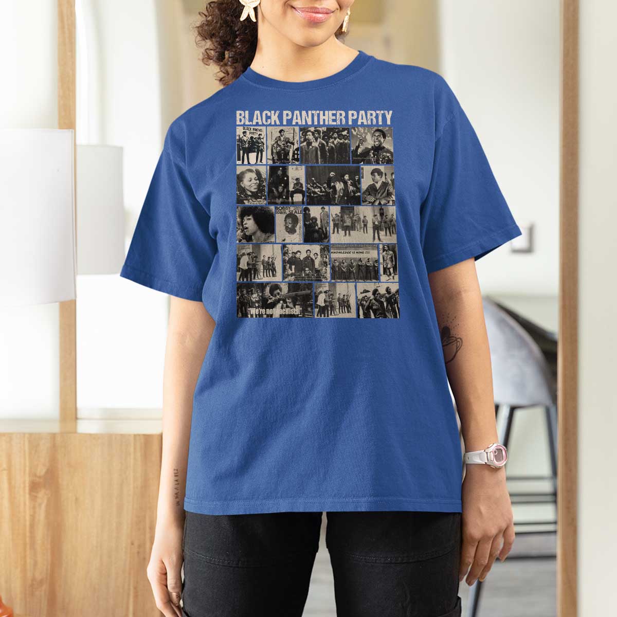Vintage Black Panther Party T Shirt For Women Huey P. Newton Bobby Seale Black History Month Juneteenth