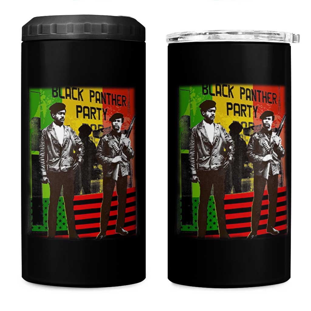 Vintage Black Panther Party 4 in 1 Can Cooler Tumbler Black History Self Defense Huey Newton Bobby Seale