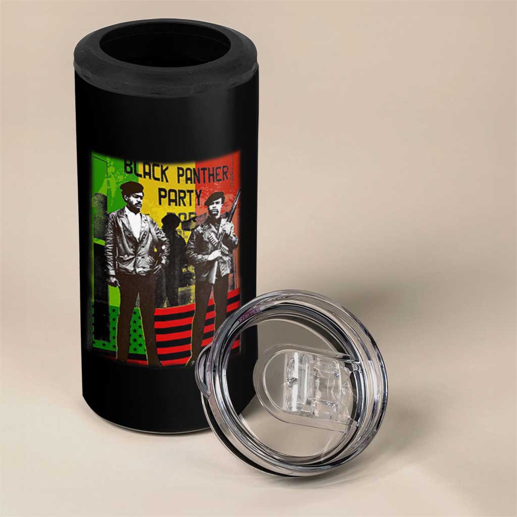 Vintage Black Panther Party 4 in 1 Can Cooler Tumbler Black History Self Defense Huey Newton Bobby Seale