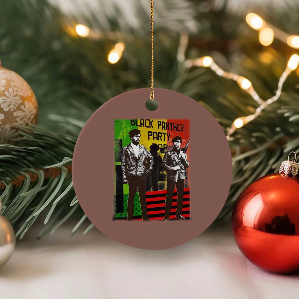 Vintage Black Panther Party Ceramic Ornament Black History Self Defense Huey Newton Bobby Seale - Wonder Print Shop