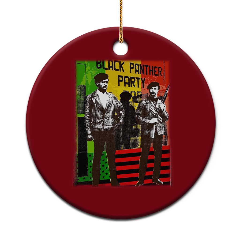 Vintage Black Panther Party Ceramic Ornament Black History Self Defense Huey Newton Bobby Seale - Wonder Print Shop