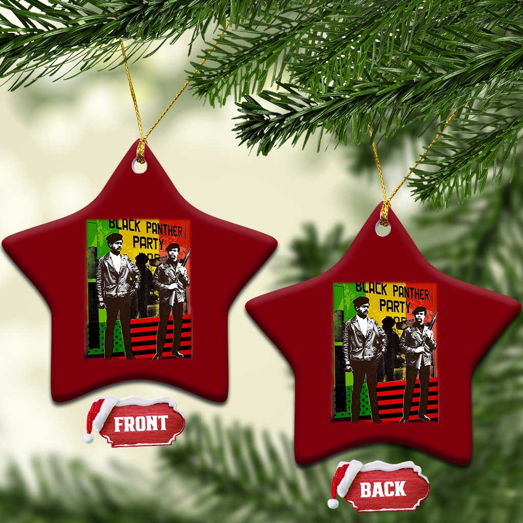 Vintage Black Panther Party Ceramic Ornament Black History Self Defense Huey Newton Bobby Seale - Wonder Print Shop