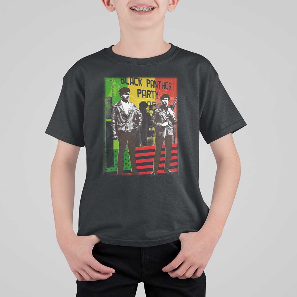 Vintage Black Panther Party T Shirt For Kid Black History Self Defense Huey Newton Bobby Seale