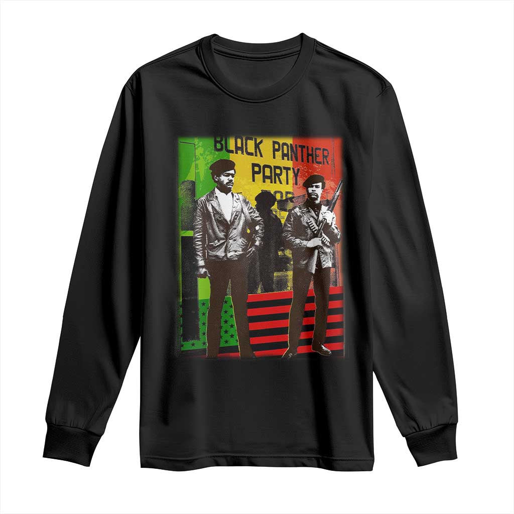 Vintage Black Panther Party Long Sleeve Shirt Black History Self Defense Huey Newton Bobby Seale
