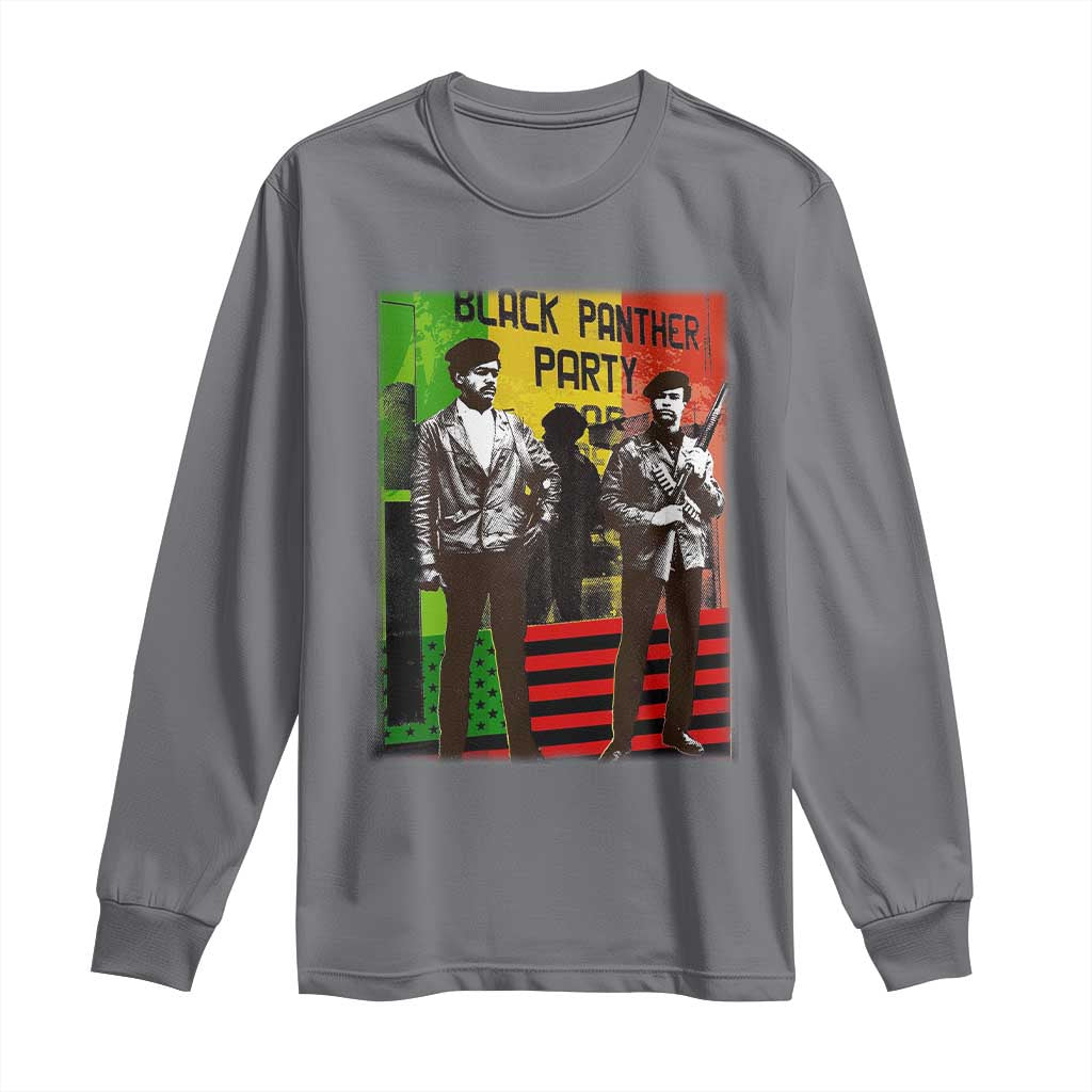 Vintage Black Panther Party Long Sleeve Shirt Black History Self Defense Huey Newton Bobby Seale