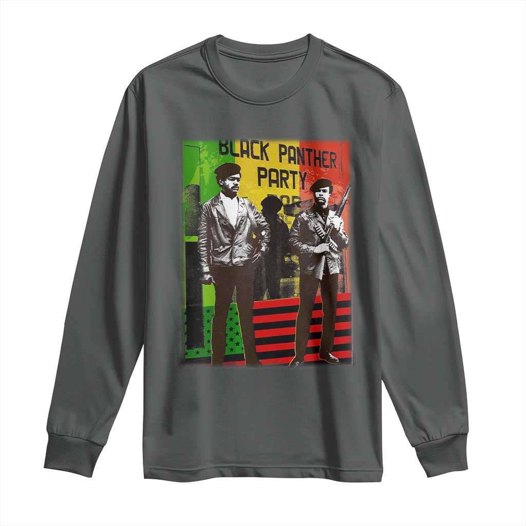 Vintage Black Panther Party Long Sleeve Shirt Black History Self Defense Huey Newton Bobby Seale