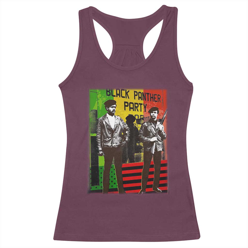 Vintage Black Panther Party Racerback Tank Top Black History Self Defense Huey Newton Bobby Seale