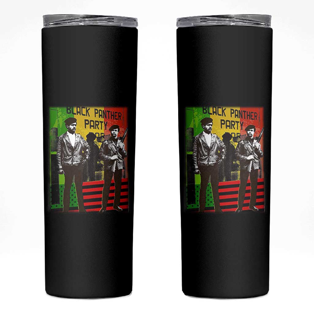 Vintage Black Panther Party Skinny Tumbler Black History Self Defense Huey Newton Bobby Seale