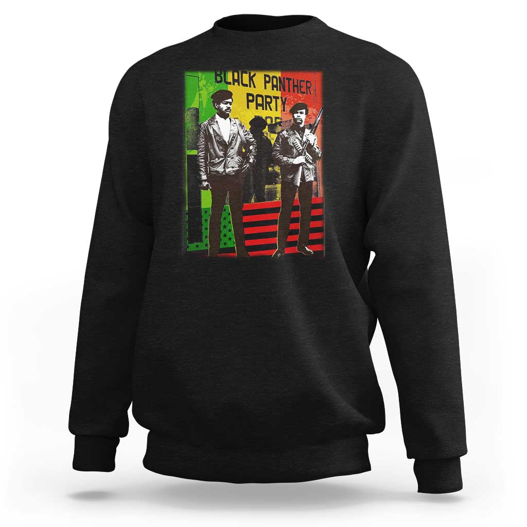 Vintage Black Panther Party Sweatshirt Black History Self Defense Huey Newton Bobby Seale
