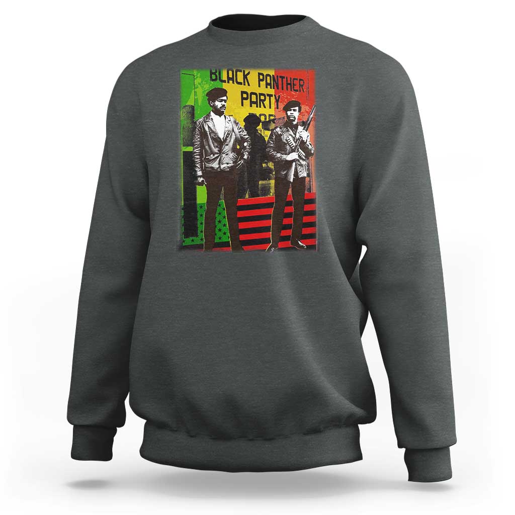 Vintage Black Panther Party Sweatshirt Black History Self Defense Huey Newton Bobby Seale