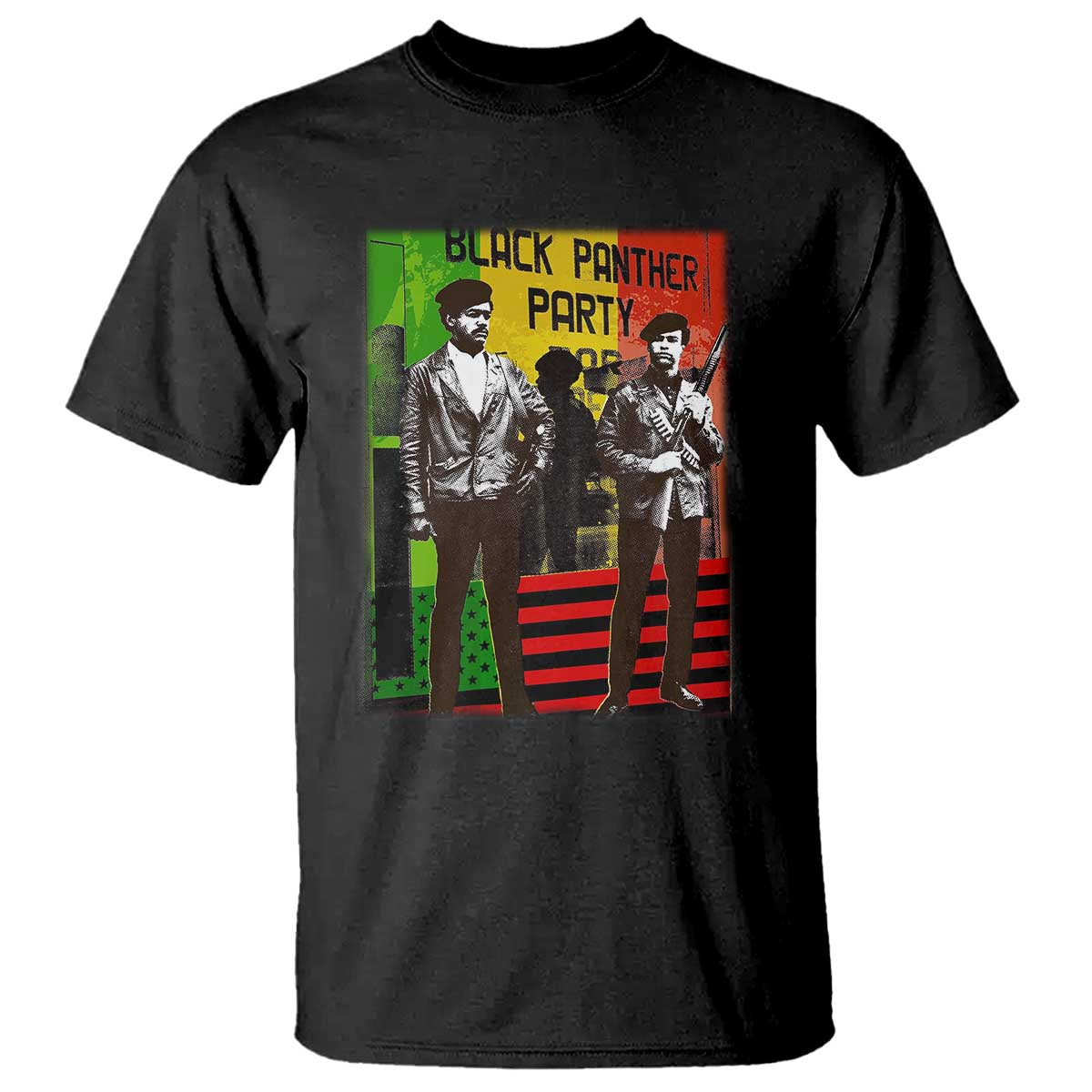 Vintage Black Panther Party T Shirt Black History Self Defense Huey Newton Bobby Seale