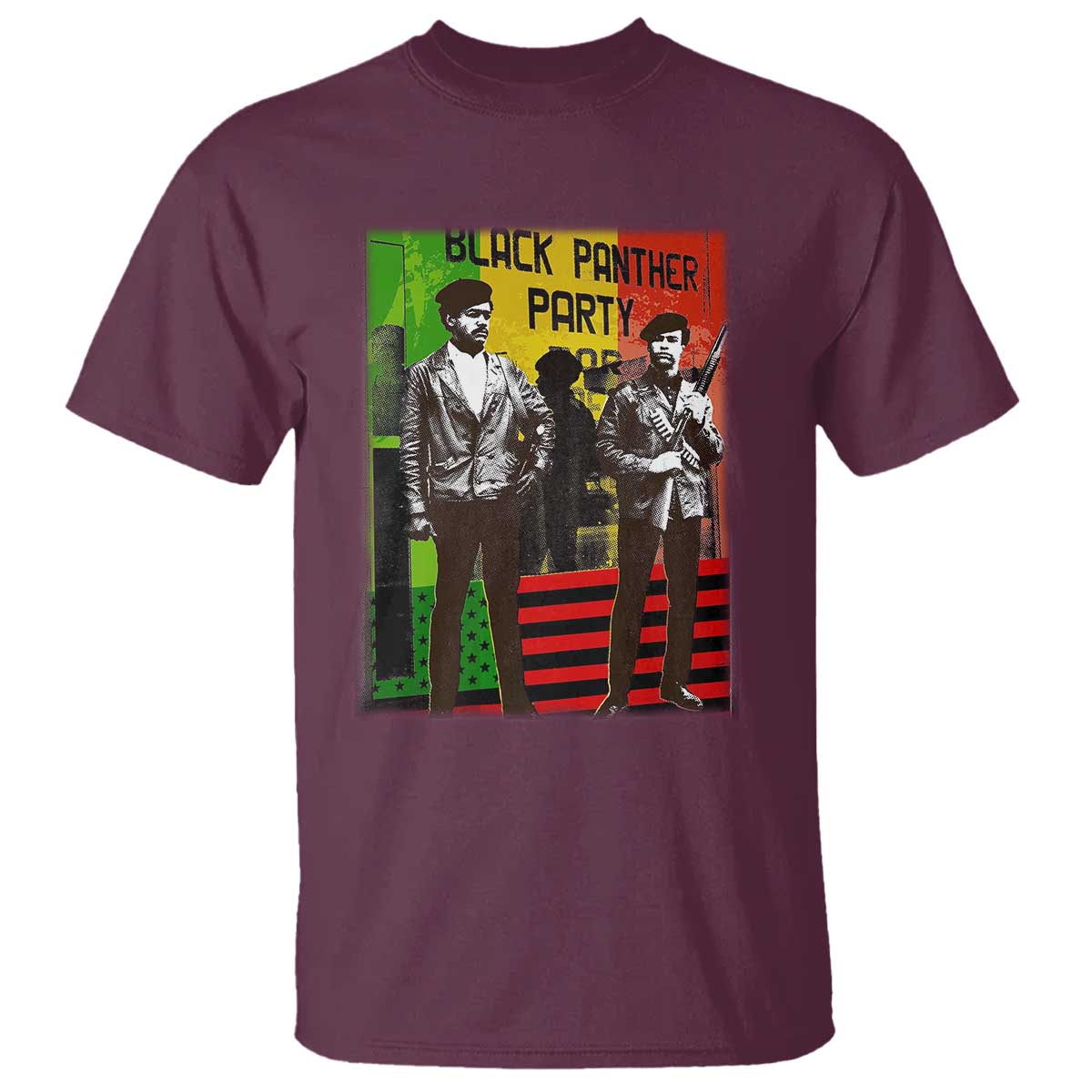 Vintage Black Panther Party T Shirt Black History Self Defense Huey Newton Bobby Seale