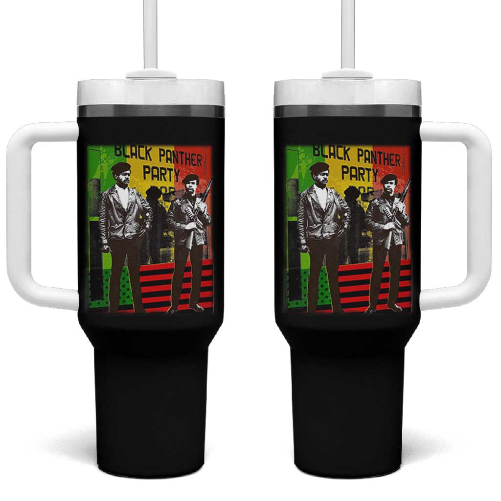 Vintage Black Panther Party Tumbler With Handle Black History Self Defense Huey Newton Bobby Seale