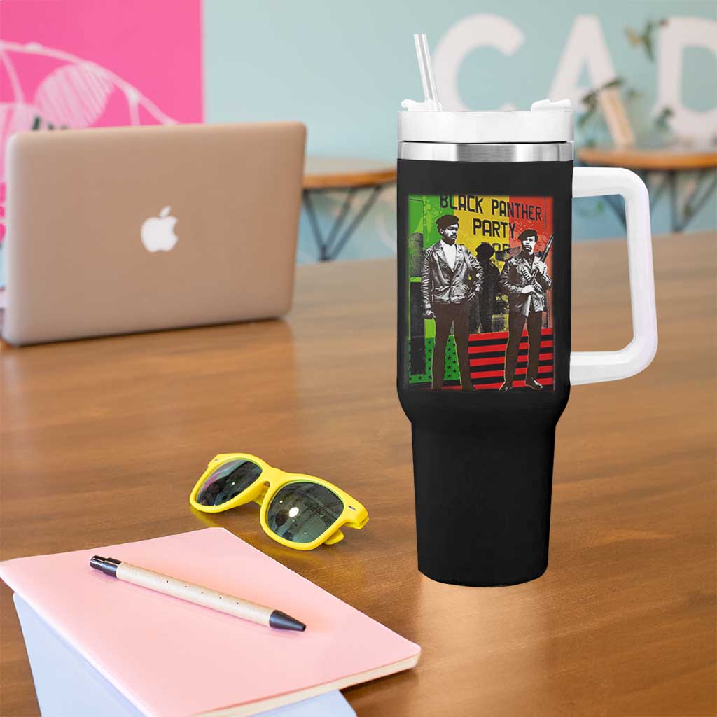 Vintage Black Panther Party Tumbler With Handle Black History Self Defense Huey Newton Bobby Seale