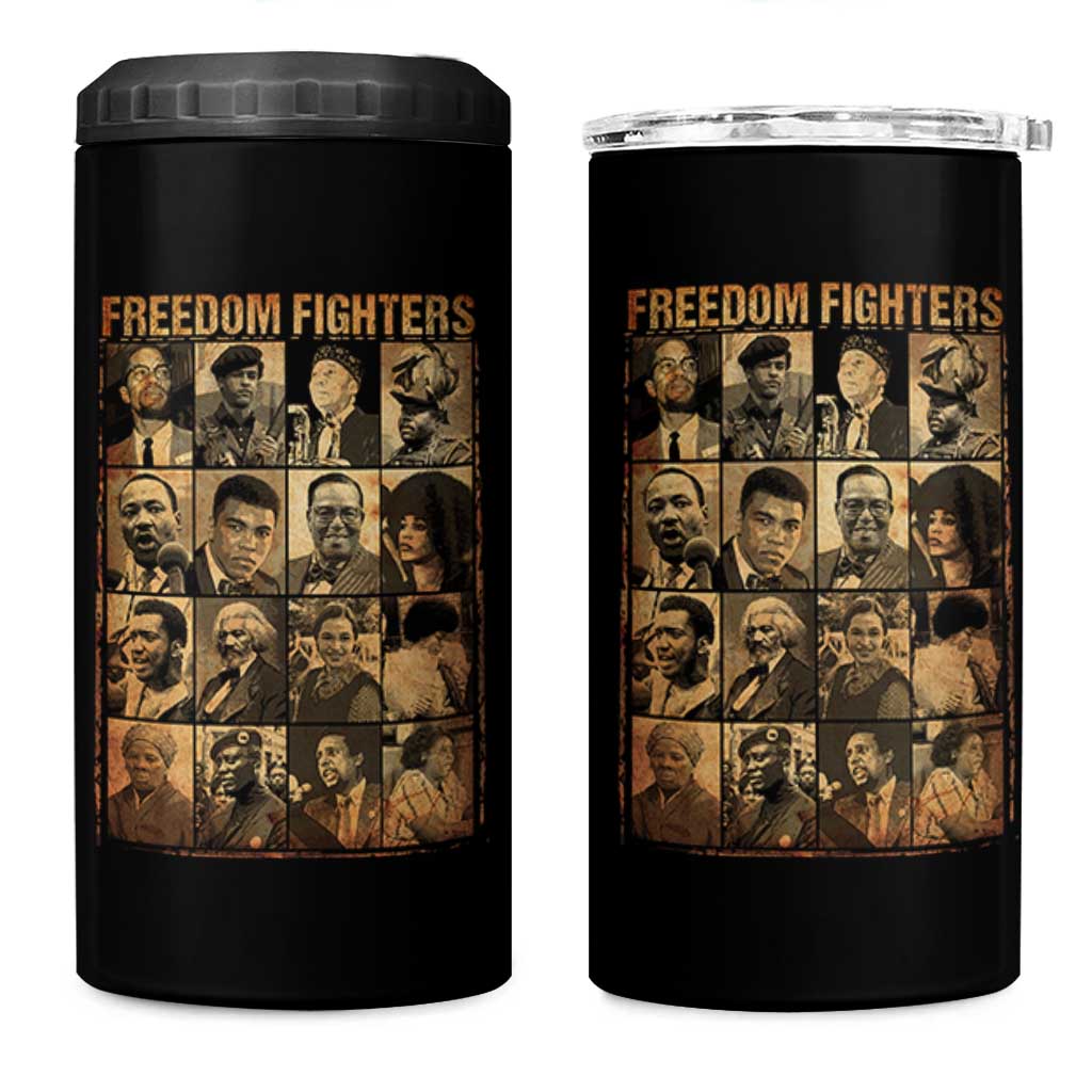 Black Freedom Fighters 4 in 1 Can Cooler Tumbler Huey P. Newton Bobby Seale Black History Month Juneteenth