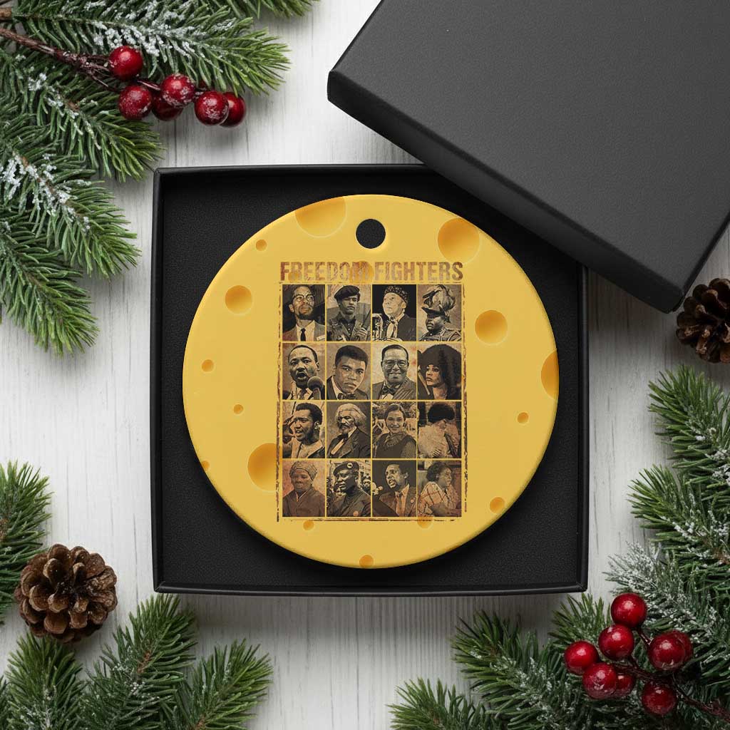 Black Freedom Fighters Ceramic Ornament Huey P. Newton Bobby Seale Black History Month Juneteenth - Wonder Print Shop