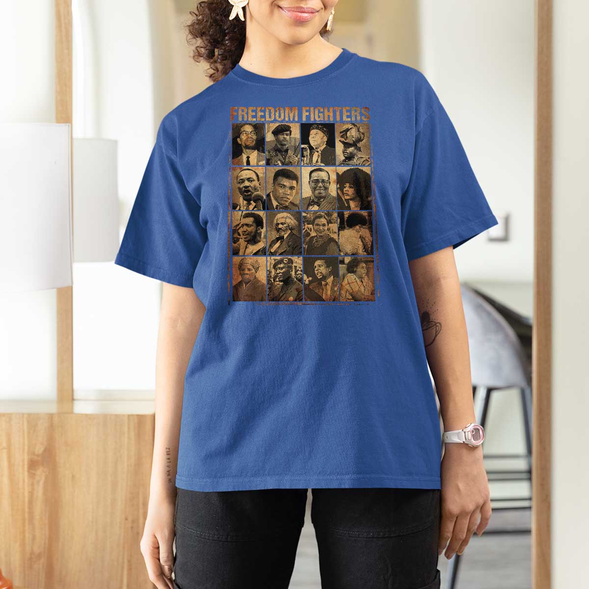 Black Freedom Fighters T Shirt For Women Huey P. Newton Bobby Seale Black History Month Juneteenth