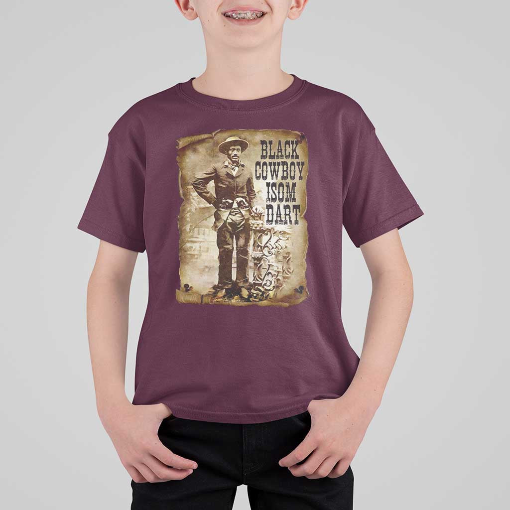 Black Cowboy Isom Dart T Shirt For Kid African American Cowboys Black History