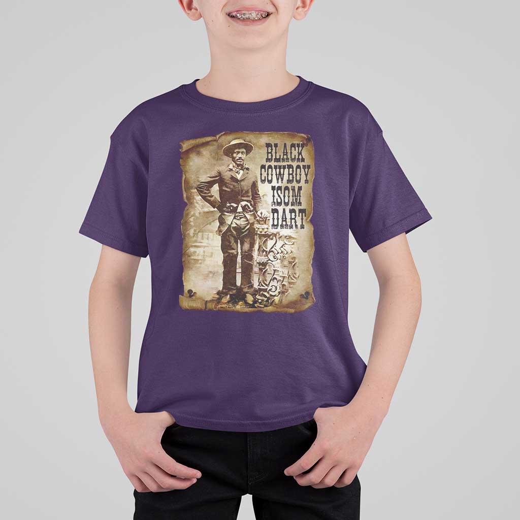 Black Cowboy Isom Dart T Shirt For Kid African American Cowboys Black History
