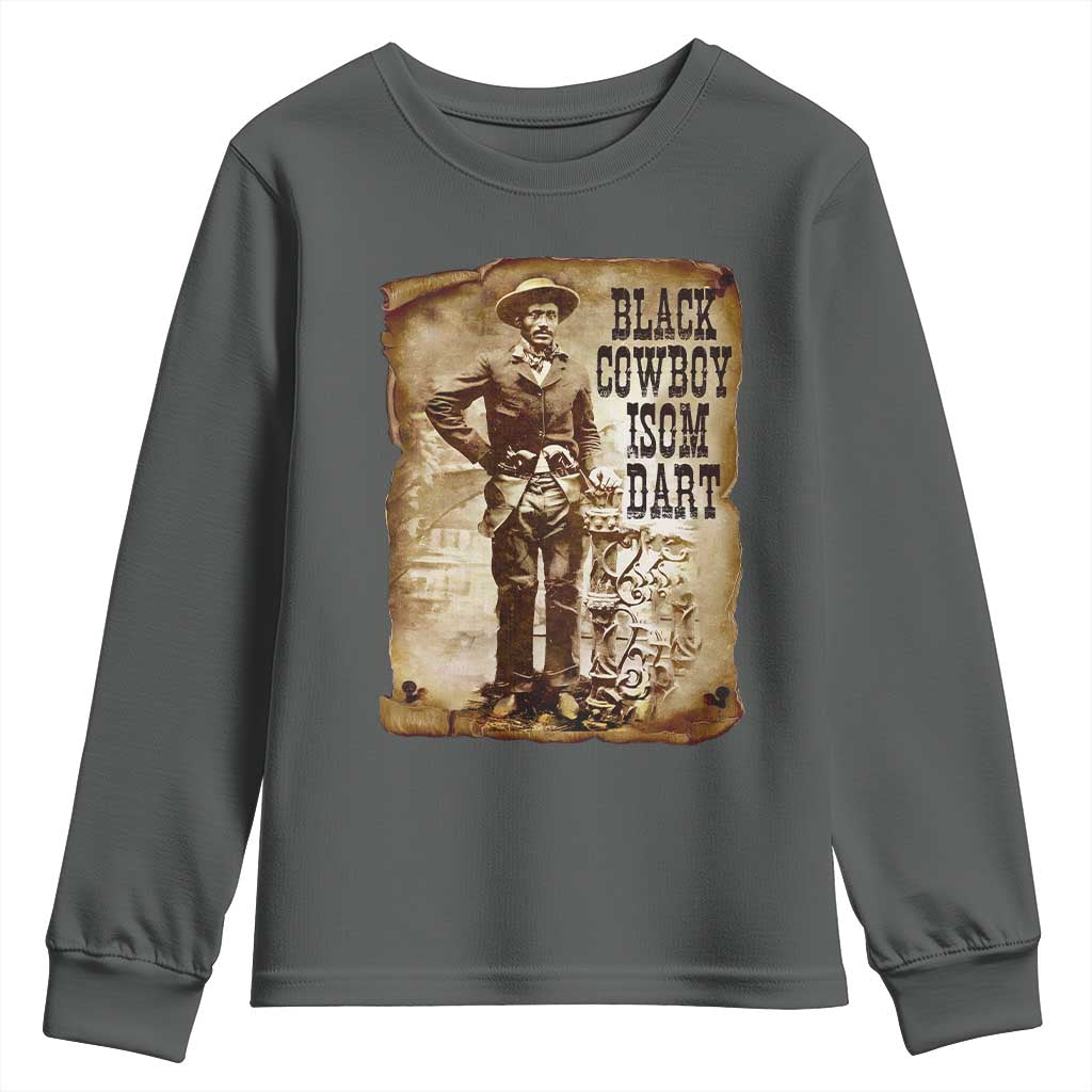 Black Cowboy Isom Dart Youth Sweatshirt African American Cowboys Black History