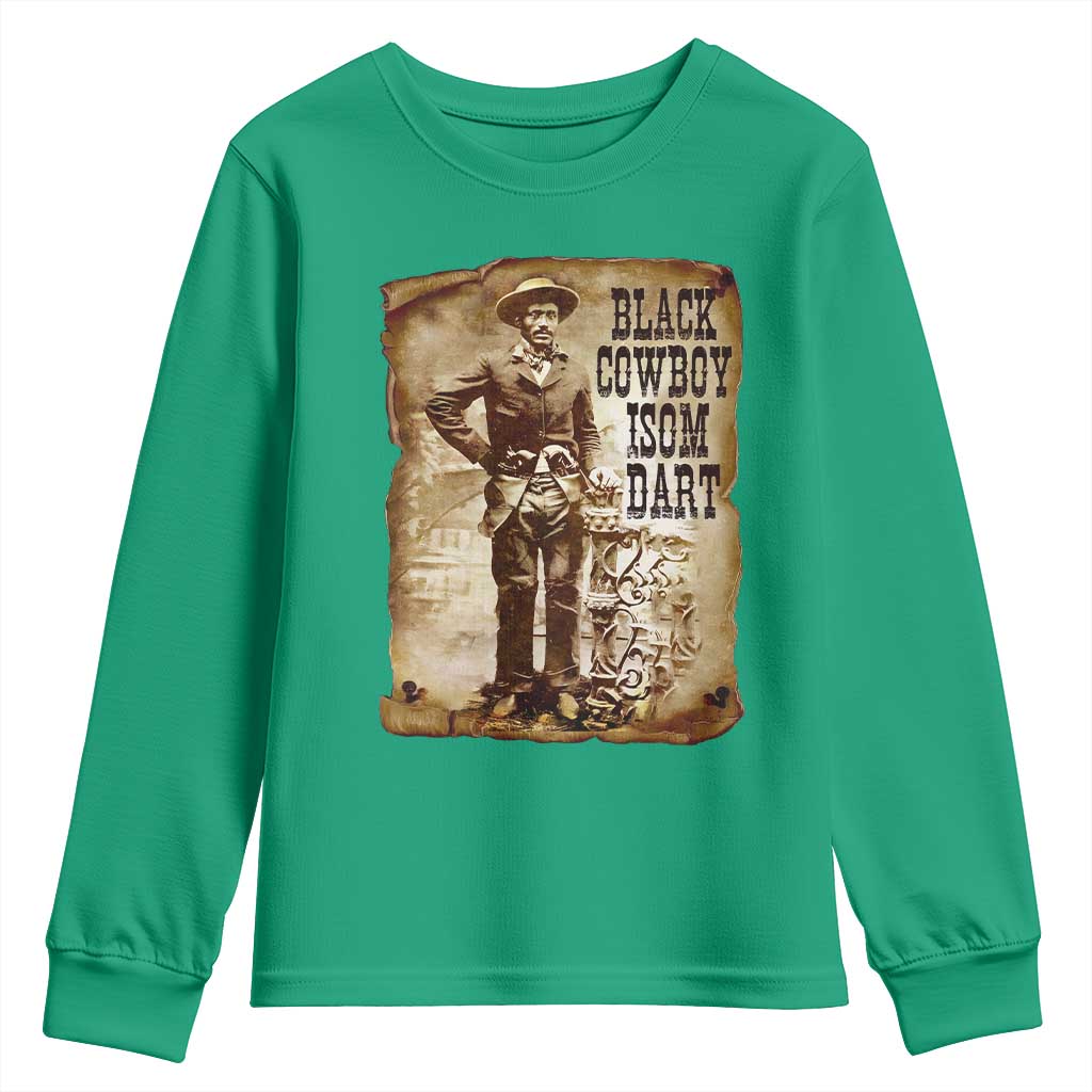 Black Cowboy Isom Dart Youth Sweatshirt African American Cowboys Black History