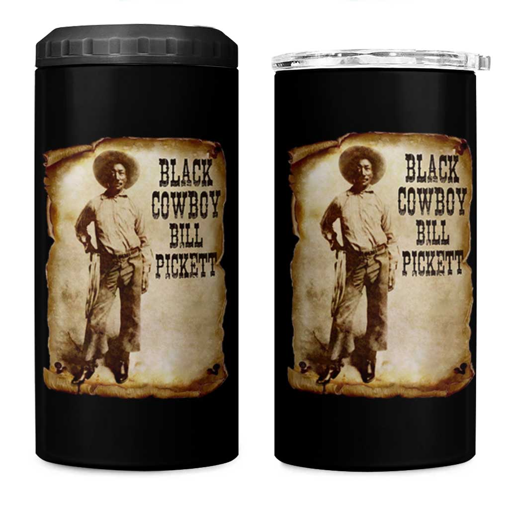 Black Cowboy Bill Pickett 4 in 1 Can Cooler Tumbler African American Cowboys Black History