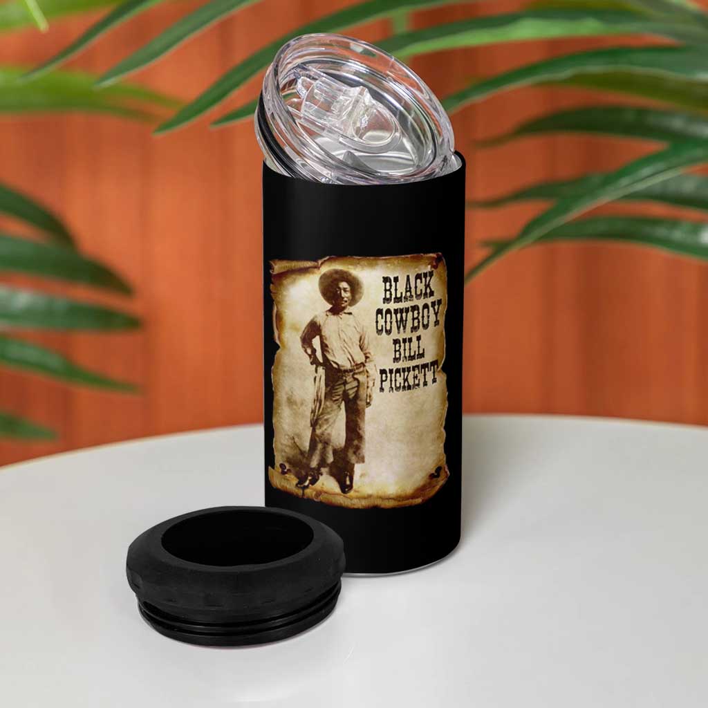 Black Cowboy Bill Pickett 4 in 1 Can Cooler Tumbler African American Cowboys Black History