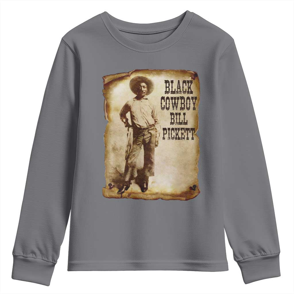 Black Cowboy Bill Pickett Youth Sweatshirt African American Cowboys Black History