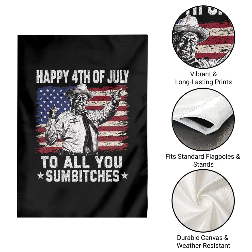 Happy 4th Of July To All You Sumbitches Garden Flag Funny Independence Day Meme American Flag
