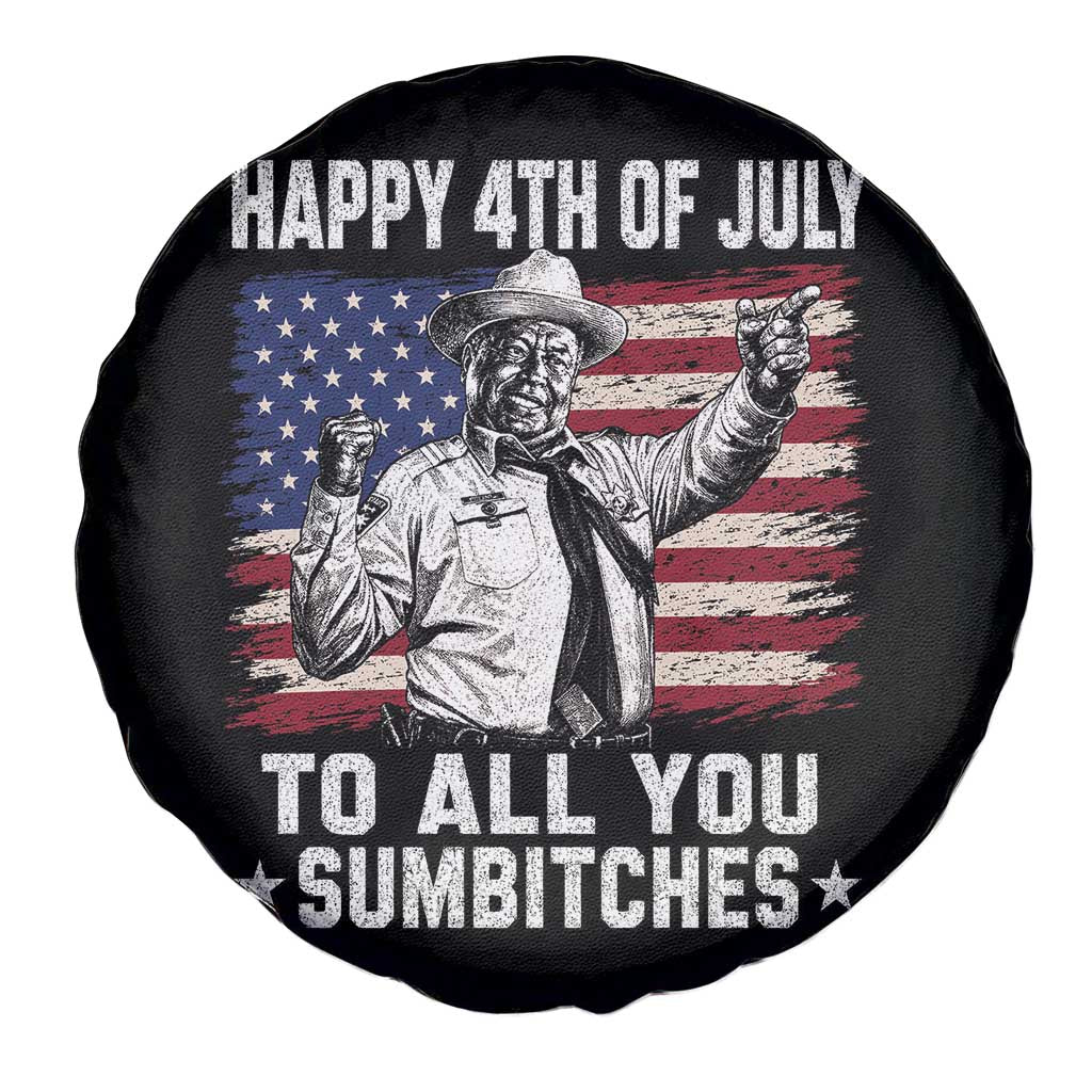 Happy 4th Of July To All You Sumbitches Spare Tire Cover Funny Independence Day Meme American Flag