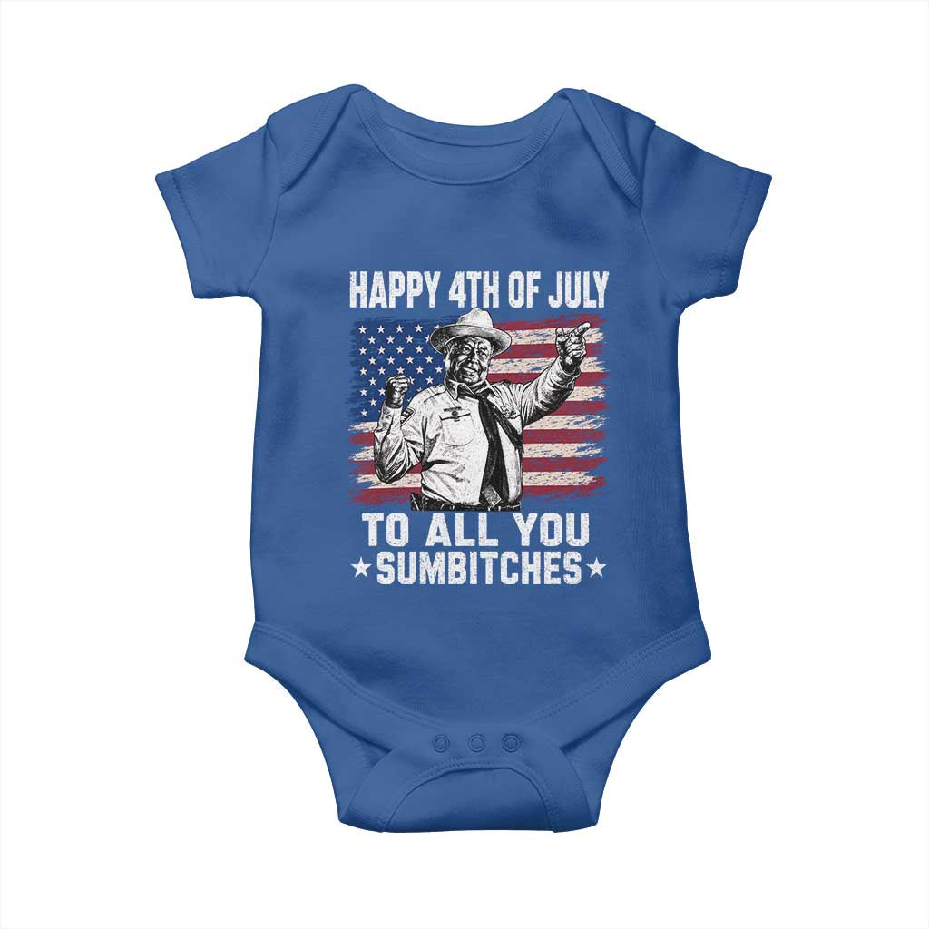 Happy 4th Of July To All You Sumbitches Baby Onesie Funny Independence Day Meme American Flag