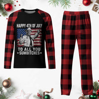 Happy 4th Of July To All You Sumbitches Plaid Pajama Set Funny Independence Day Meme American Flag