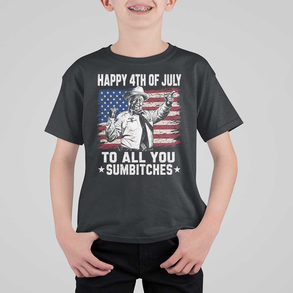 Happy 4th Of July To All You Sumbitches T Shirt For Kid Funny Independence Day Meme American Flag