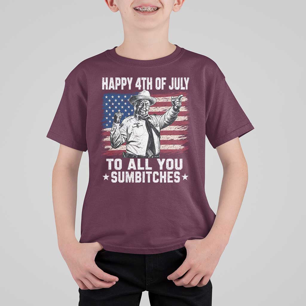 Happy 4th Of July To All You Sumbitches T Shirt For Kid Funny Independence Day Meme American Flag