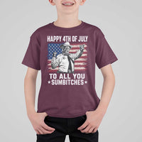 Happy 4th Of July To All You Sumbitches T Shirt For Kid Funny Independence Day Meme American Flag